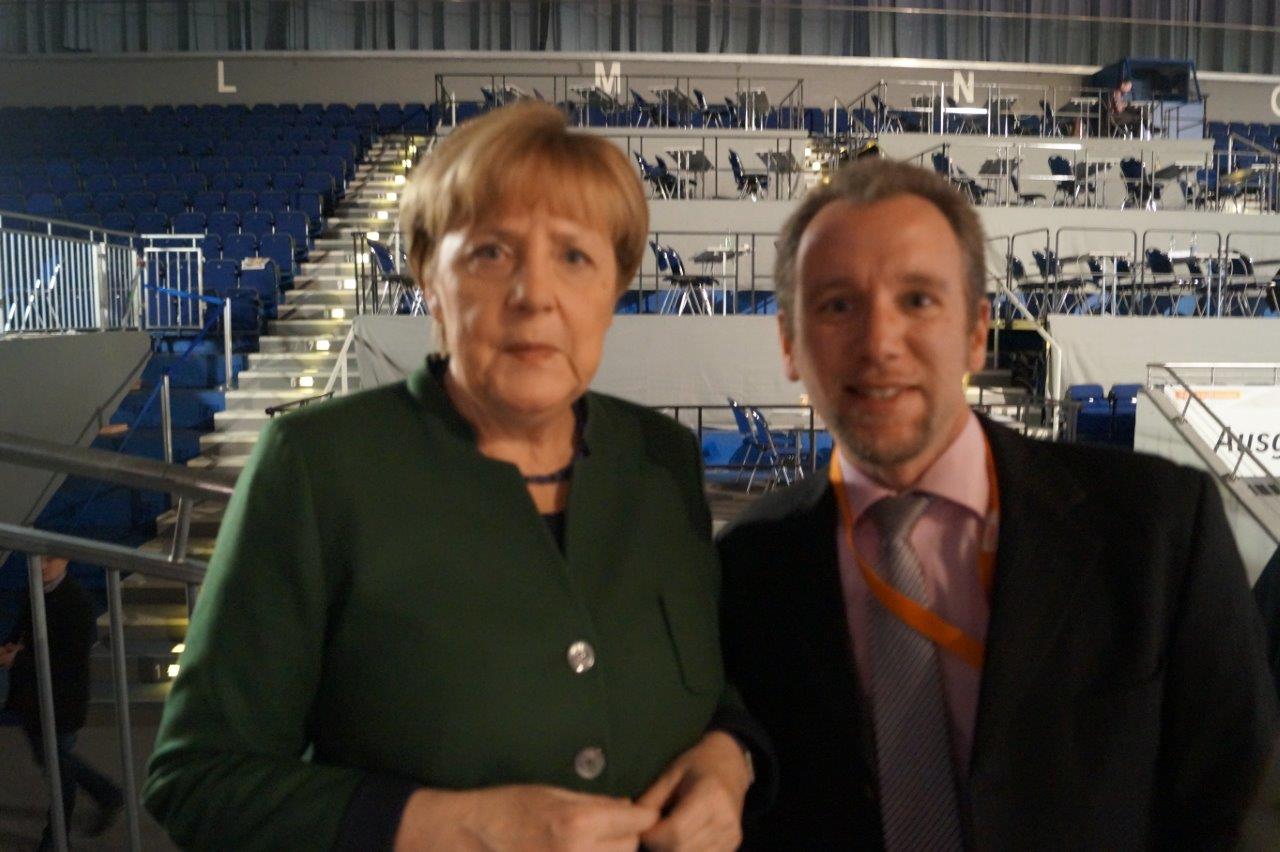Thilo Schneider und Bundeskanzlerin Angela Merkel